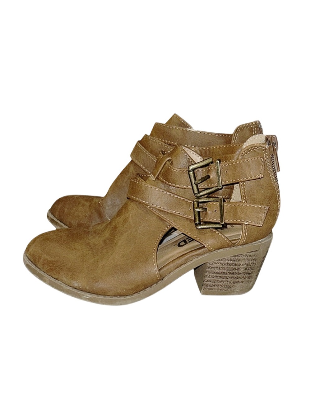 UNR8TED Girl's Brown Ankle Boots With Heel Size 1